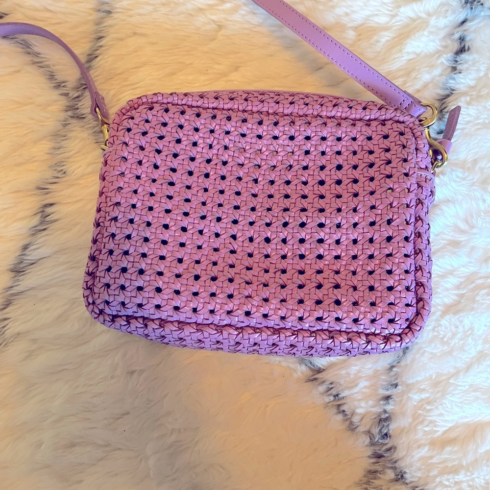 Clare V rattan midi sac, purple, only used a few times.